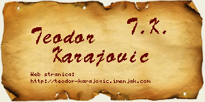 Teodor Karajović vizit kartica
